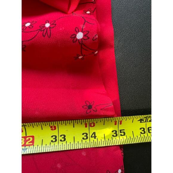 Madewell Hazelwood Wrap Front Dress Mini Long Sleeve Windswept Floral Red Size 8 - Picture 9 of 9